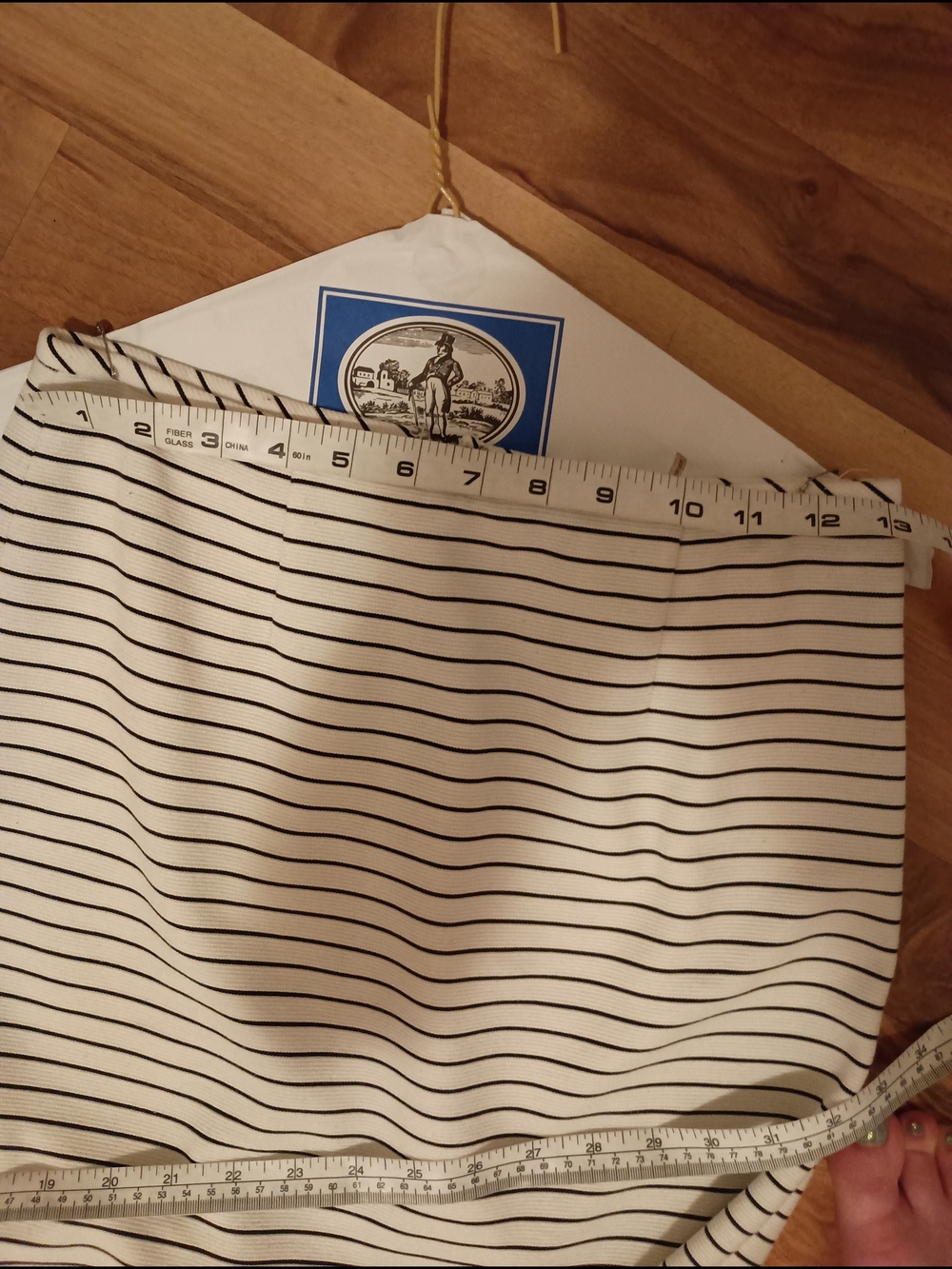Calvin Klein Black and White Striped Pencil Skirt